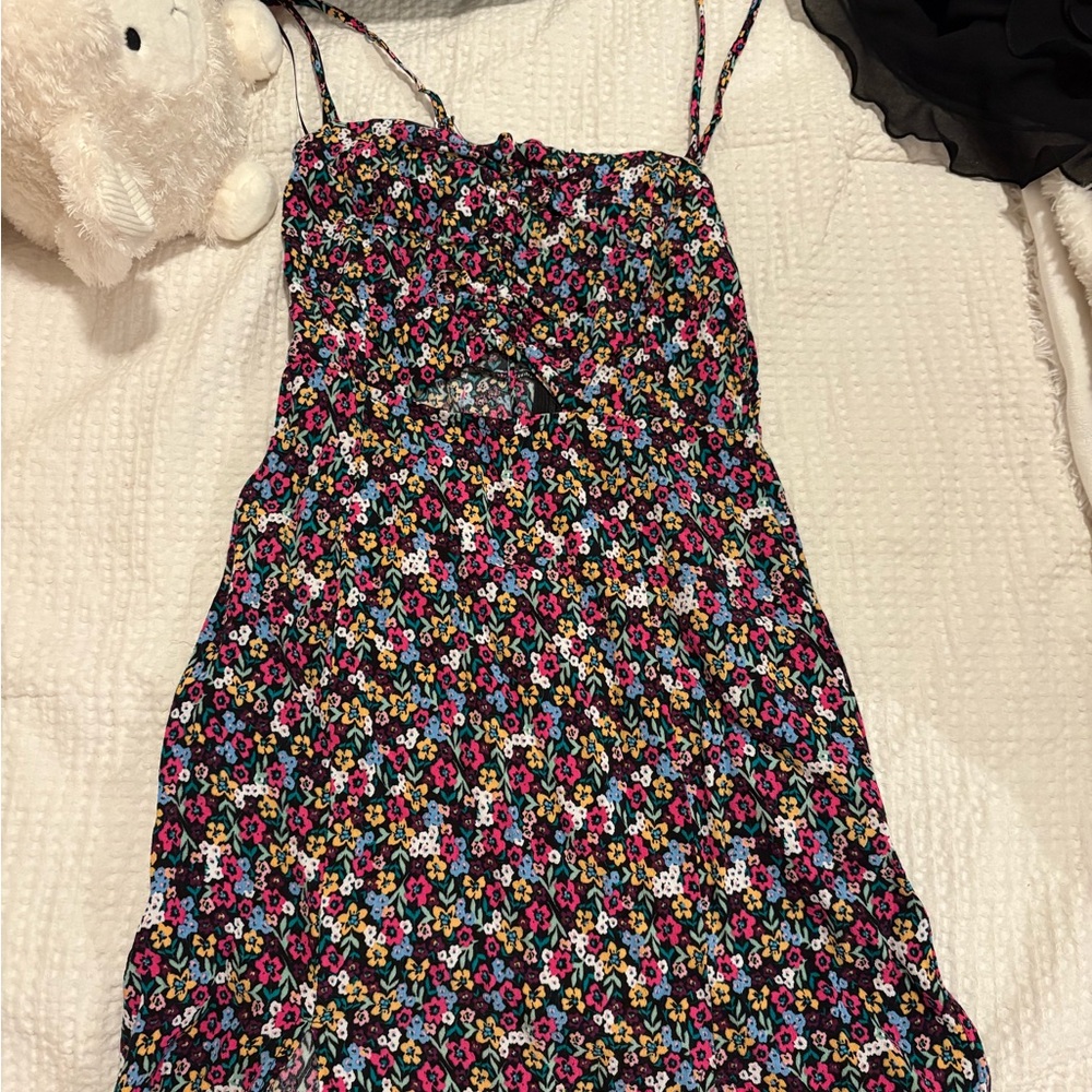 Skylar + Madison Floral Mini Dress - Black, Pink, Blue